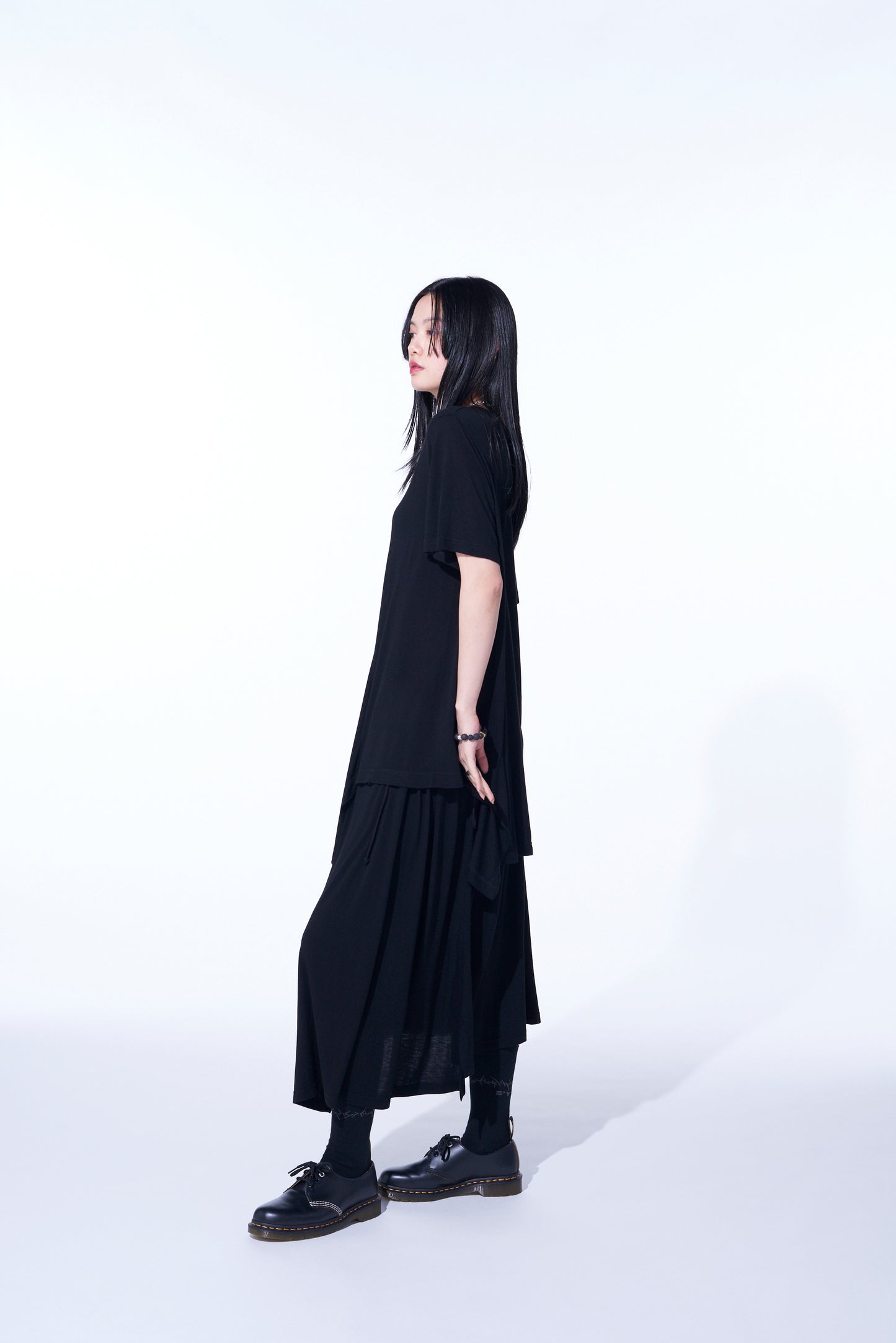 RAYON JERSEY DECONSTRUCTED ASYMMETRICAL DESIGN T-SHIRTS