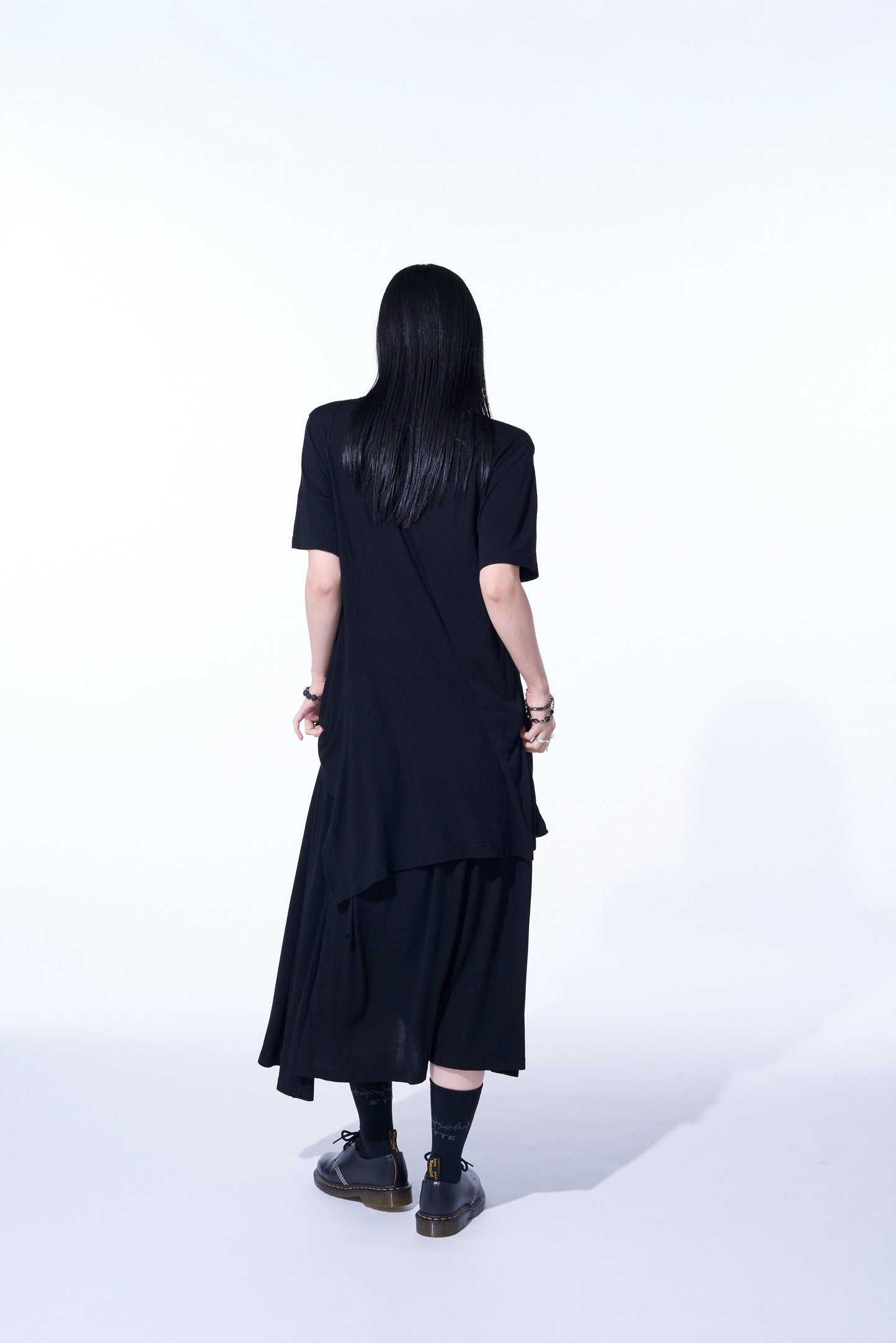 RAYON JERSEY DECONSTRUCTED ASYMMETRICAL DESIGN T-SHIRTS