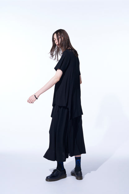 RAYON JERSEY DECONSTRUCTED ASYMMETRICAL DESIGN T-SHIRTS