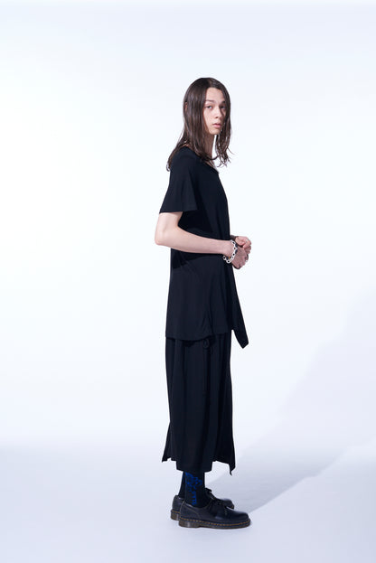 RAYON JERSEY DECONSTRUCTED ASYMMETRICAL DESIGN T-SHIRTS