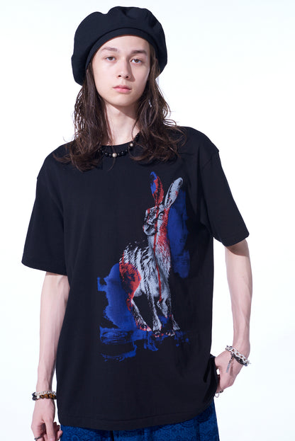 WILD RABBIT  ANIMAL GRAPHIC T-SHIRT