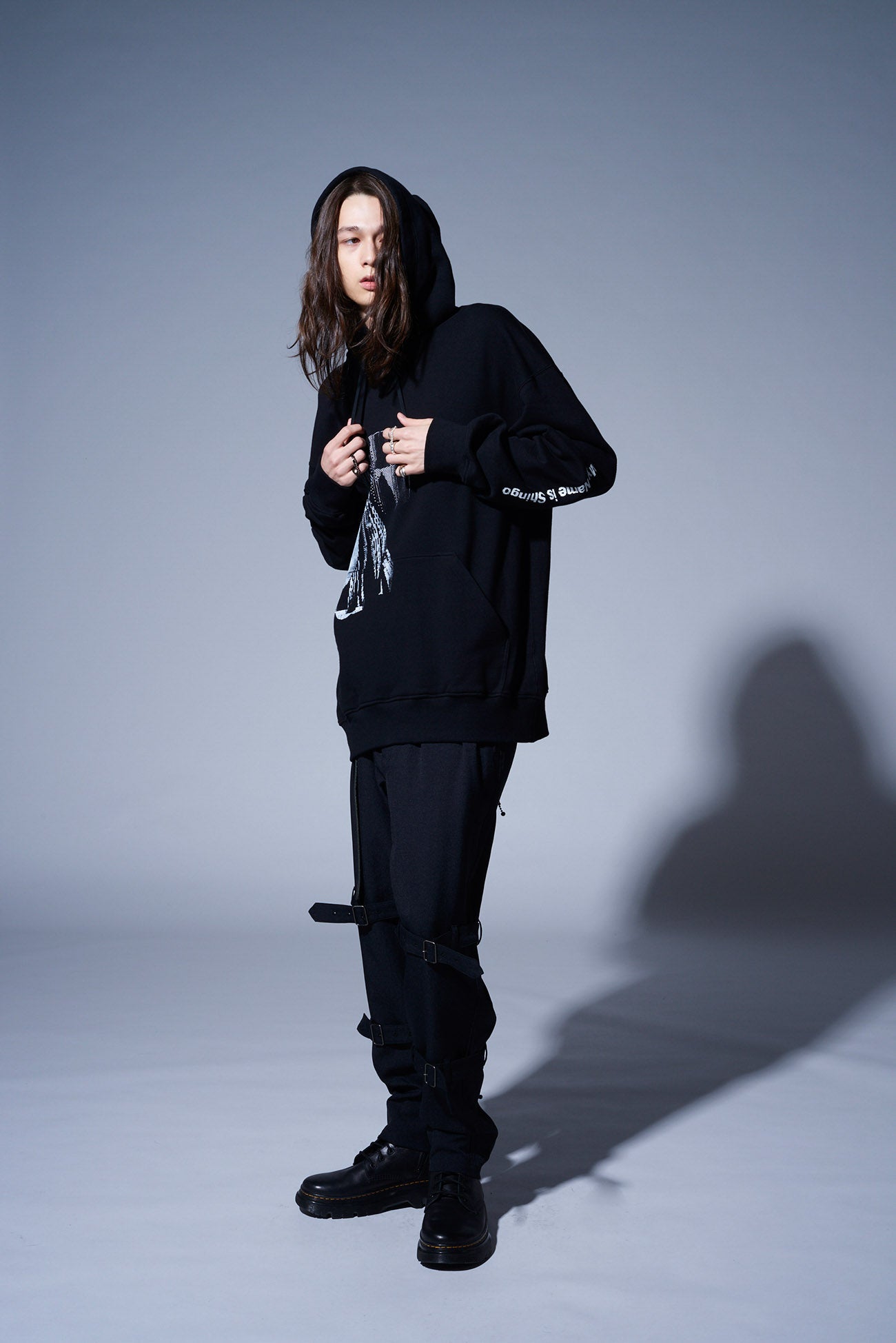 S'YTExKAZUO UMEZZ-MY NAME IS SHINGO- FRENCH TERRY HOODIE WITH PRINTED ILLUSTRATIONS“Marin”