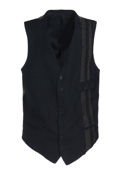 BIO-WASHED DUAL FABRIC CUTTING-EDGE VEST