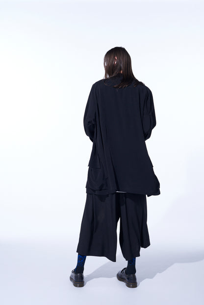 CREPE DE CHINE OVERSIZED TOPPER BLOUSON