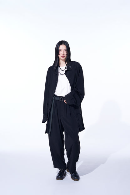 CREPE DE CHINE OVERSIZED TOPPER BLOUSON