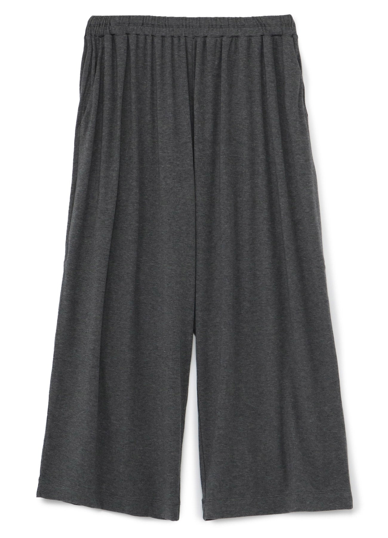 LYOCELL STRETCH RIB JERSEY 4/5 LENGTH WIDE PANTS