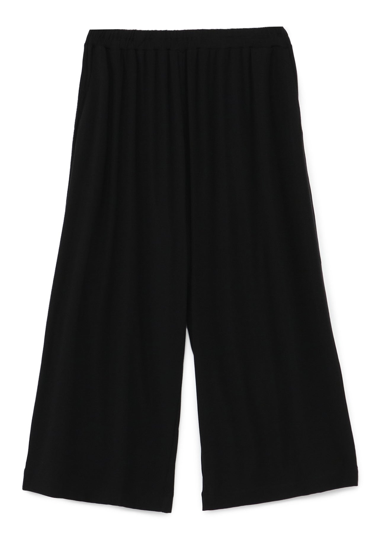 LYOCELL STRETCH RIB JERSEY 4/5 LENGTH WIDE PANTS