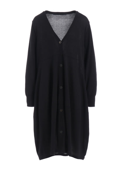 COTTON ACETATE KNIT LONG CARDIGAN