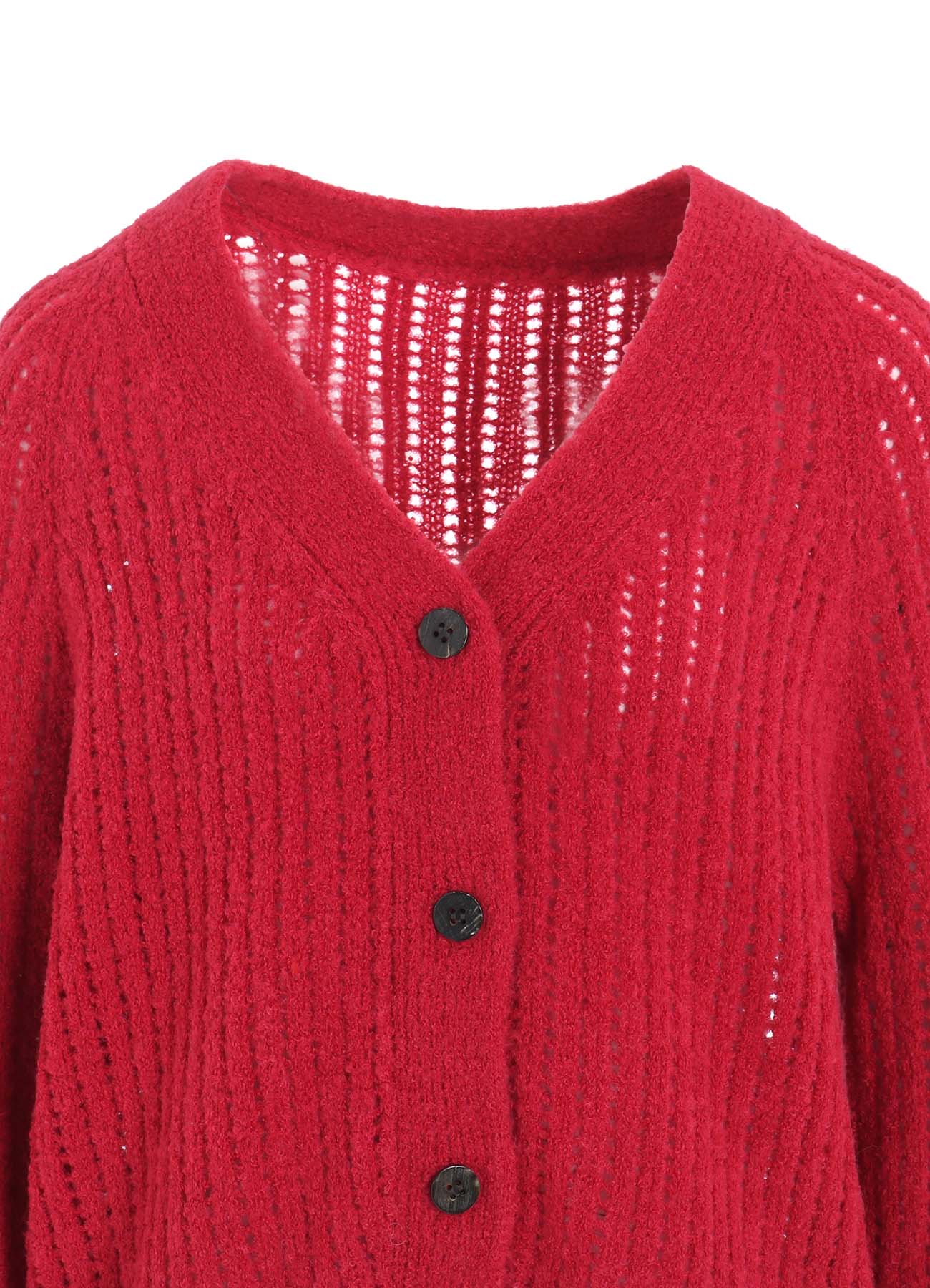 RIB MESH KNIT CARDIGAN