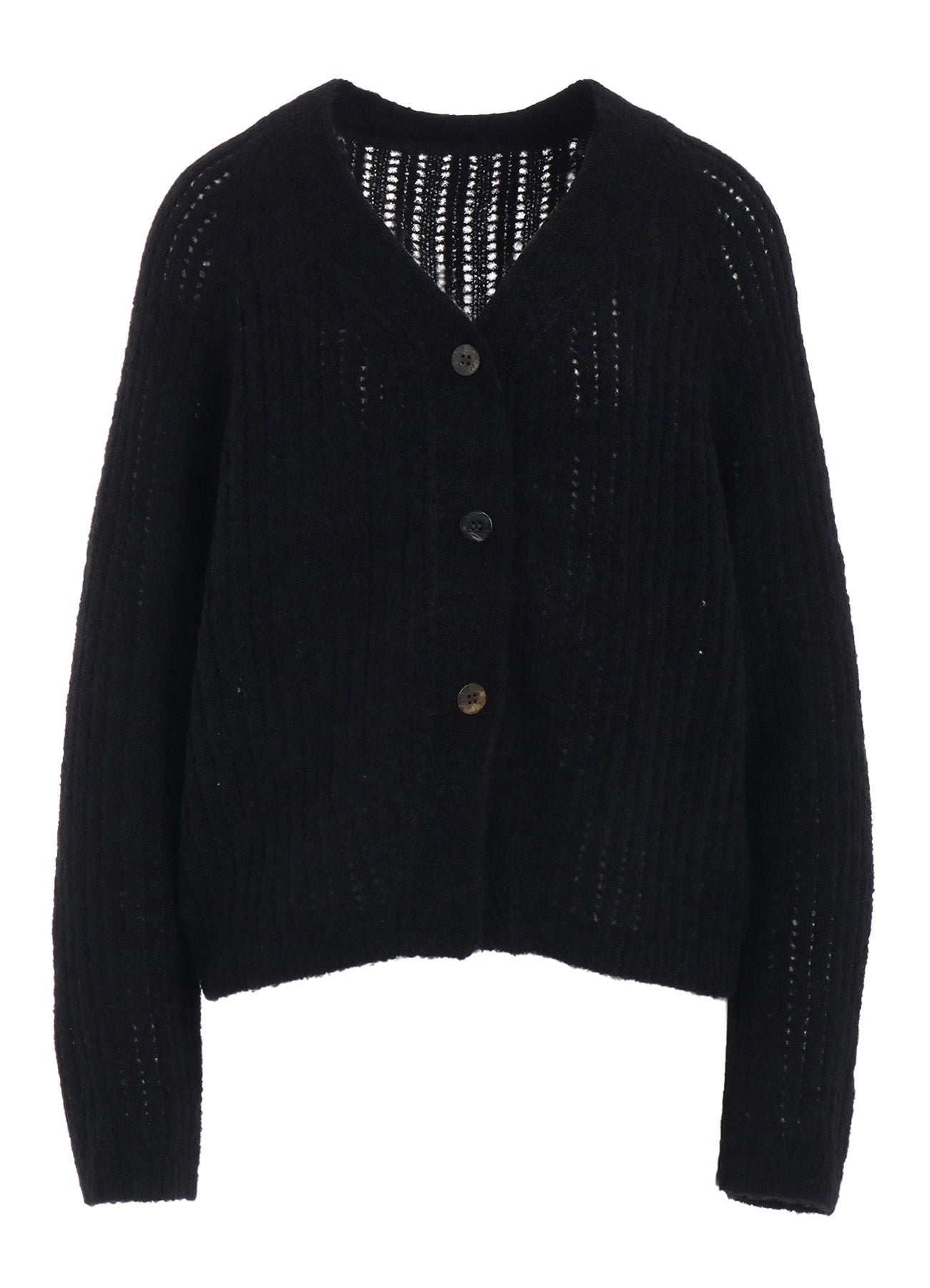 RIB MESH KNIT CARDIGAN