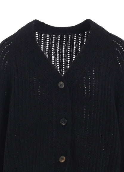 RIB MESH KNIT CARDIGAN