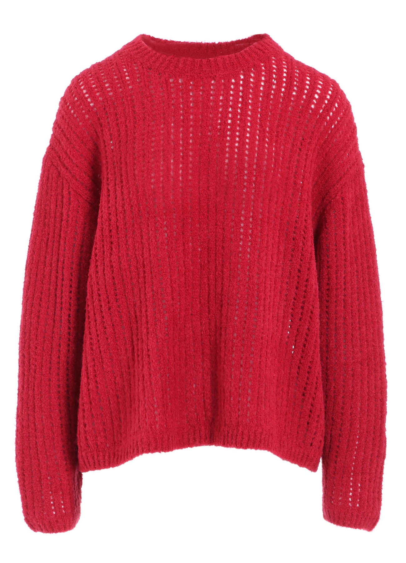 RIB MESH KNIT PULLOVER