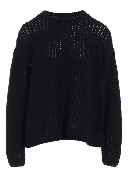 RIB MESH KNIT PULLOVER