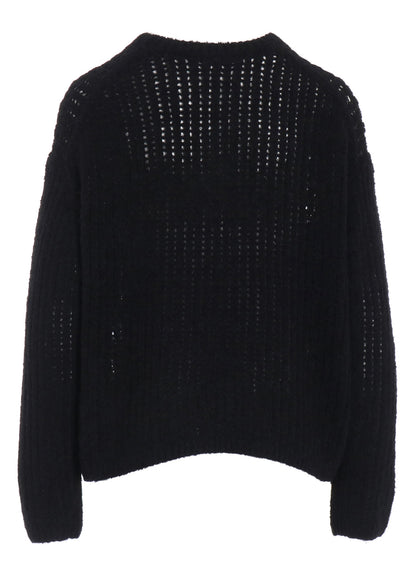 RIB MESH KNIT PULLOVER