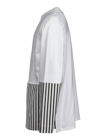 COTTON STRIPE SWITCHING SHIRT (L)