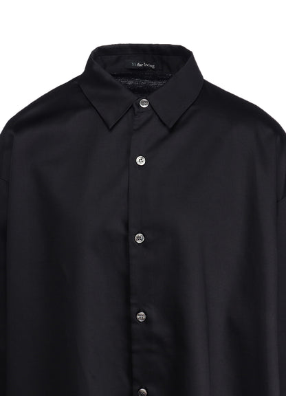 COTTON SATIN SWITCHING COLLAR SHIRT (M)