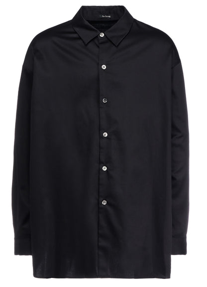 COTTON SATIN SWITCHING COLLAR SHIRT (L)