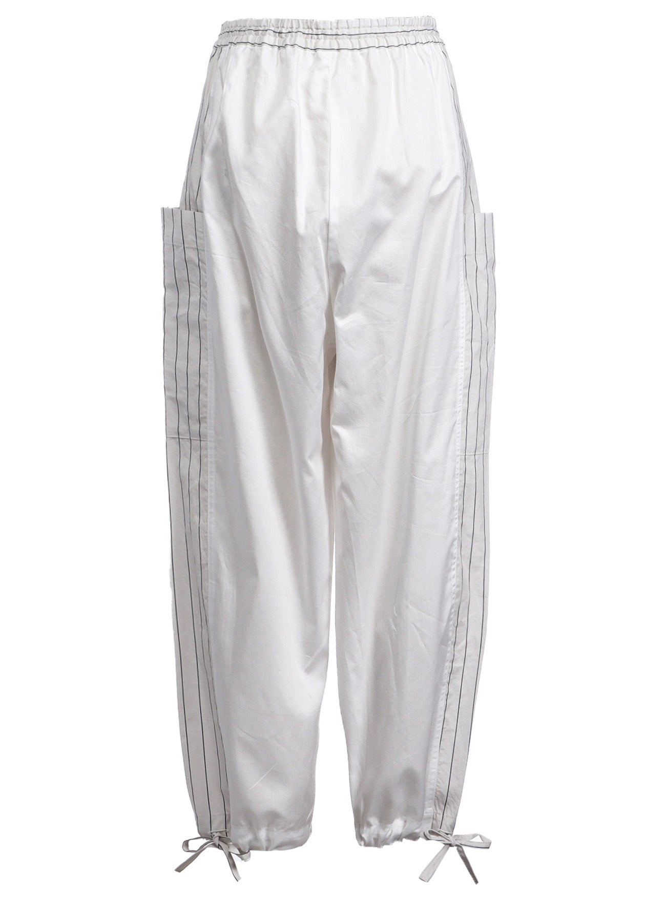 COTTON SATIN STRIPE SWITCHING PANTS (M)