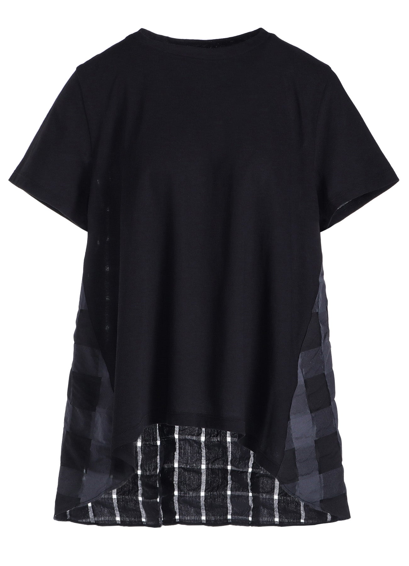 SEER PLAID + COTTON JERSEY TUNIC