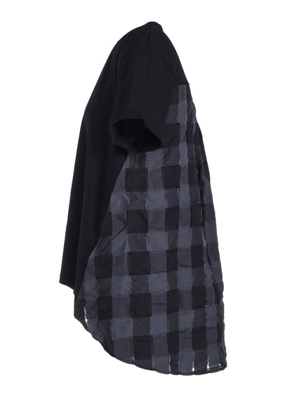 SEER PLAID + COTTON JERSEY TUNIC