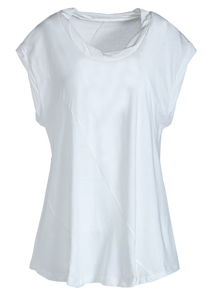 COTTON JERSEY NO SLEEVE SHIRT