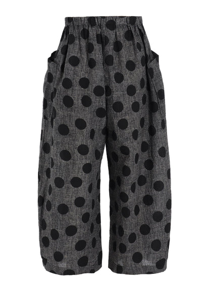 COTTON RIPPLE PRINT 4/5 LENGTH PANTS