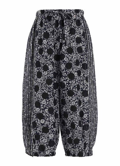 COTTON RIPPLE PRINT SWITCHING PANTS