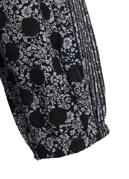 COTTON RIPPLE PRINT SWITCHING PANTS