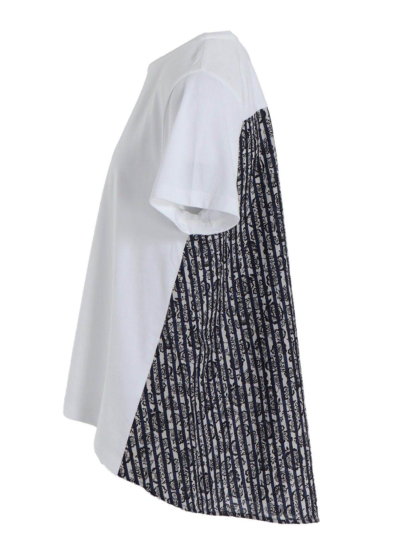 COTTON RIPPLE PRINT SWITCHING SHIRT