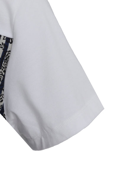 COTTON RIPPLE PRINT SWITCHING SHIRT