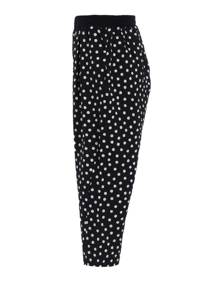 COTTON RIPPLE DOT PRINT 4/5 LENGTH PANTS