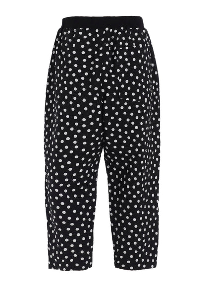 COTTON RIPPLE DOT PRINT 4/5 LENGTH PANTS