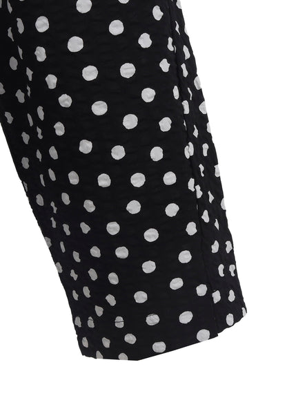 COTTON RIPPLE DOT PRINT 4/5 LENGTH PANTS