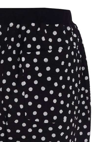 COTTON RIPPLE DOT PRINT 4/5 LENGTH PANTS