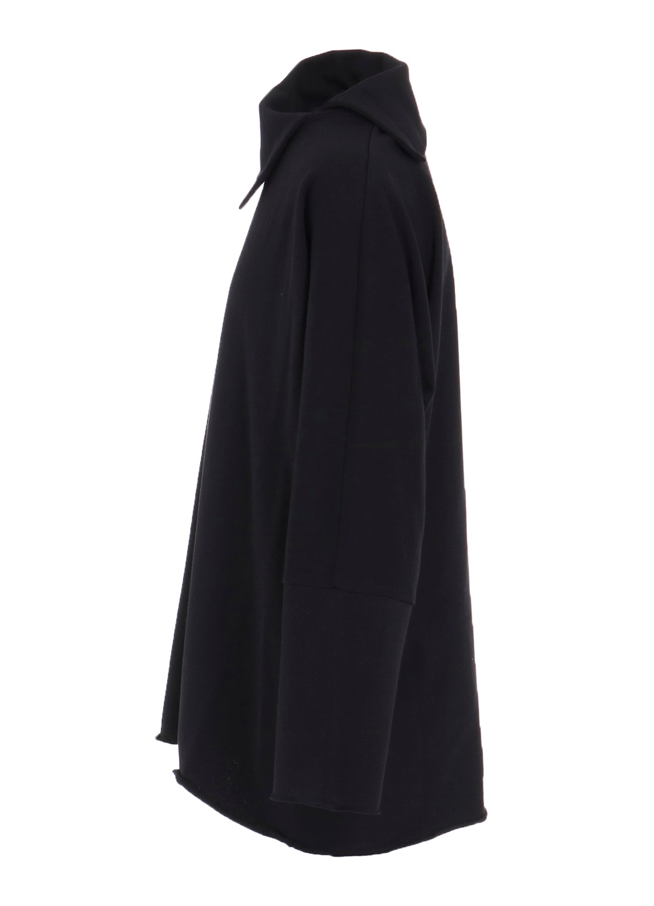 COTTON MINI FLEECE ASYMMETRIC COLLAR PULLOVER