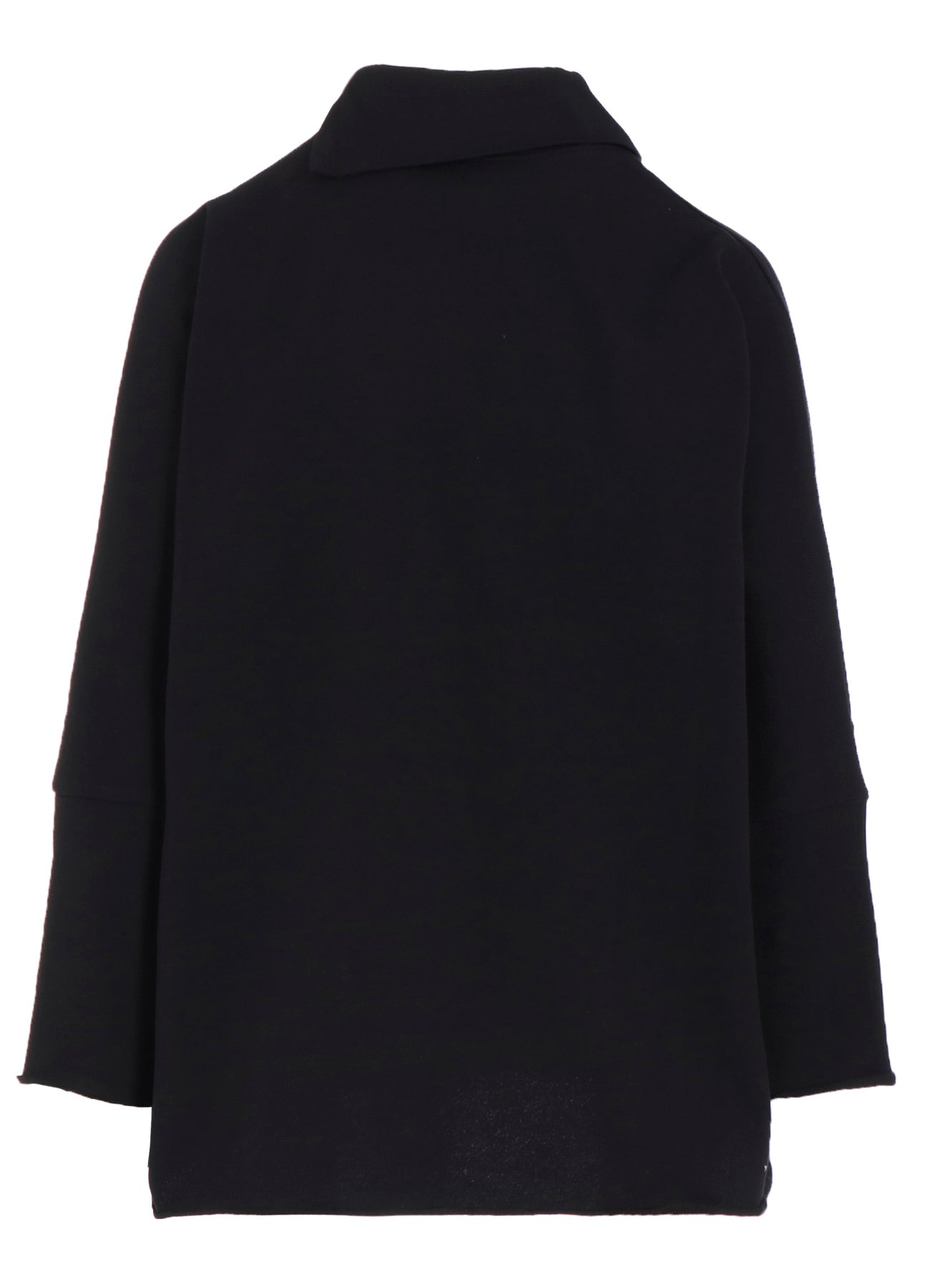 COTTON MINI FLEECE ASYMMETRIC COLLAR PULLOVER