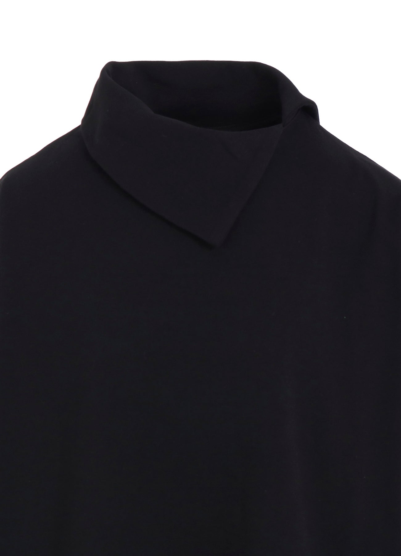 COTTON MINI FLEECE ASYMMETRIC COLLAR PULLOVER