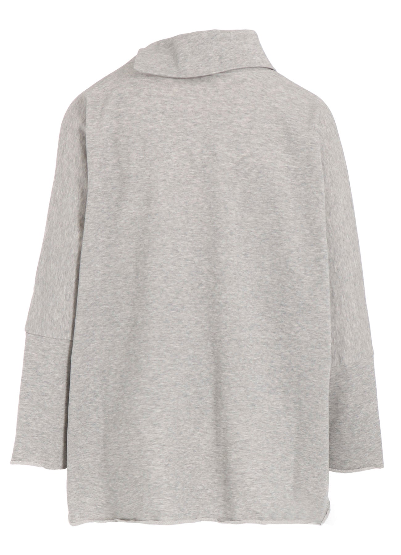 COTTON MINI FLEECE ASYMMETRIC COLLAR PULLOVER