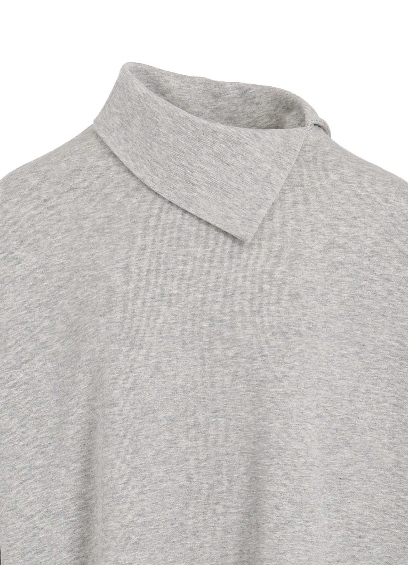 COTTON MINI FLEECE ASYMMETRIC COLLAR PULLOVER