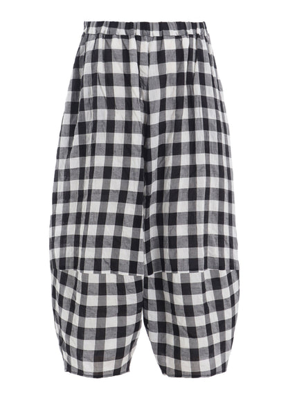 SHIRRING PLAID PANTS