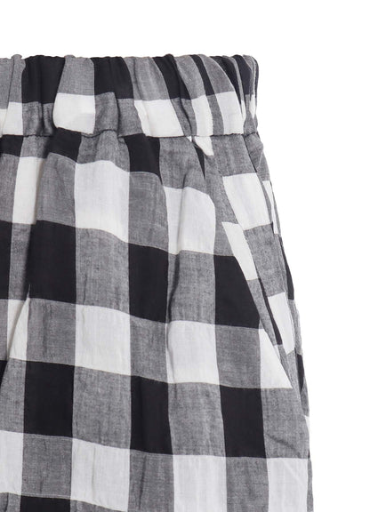 SHIRRING PLAID PANTS