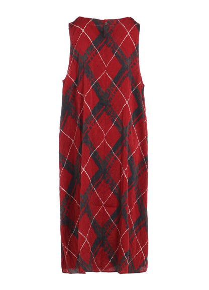 WASHER BIAS PLAID PRINT JUMPER DRESS