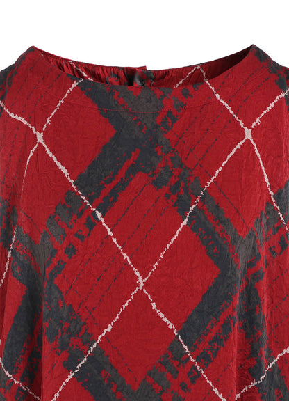 WASHER BIAS PLAID PRINT JUMPER DRESS