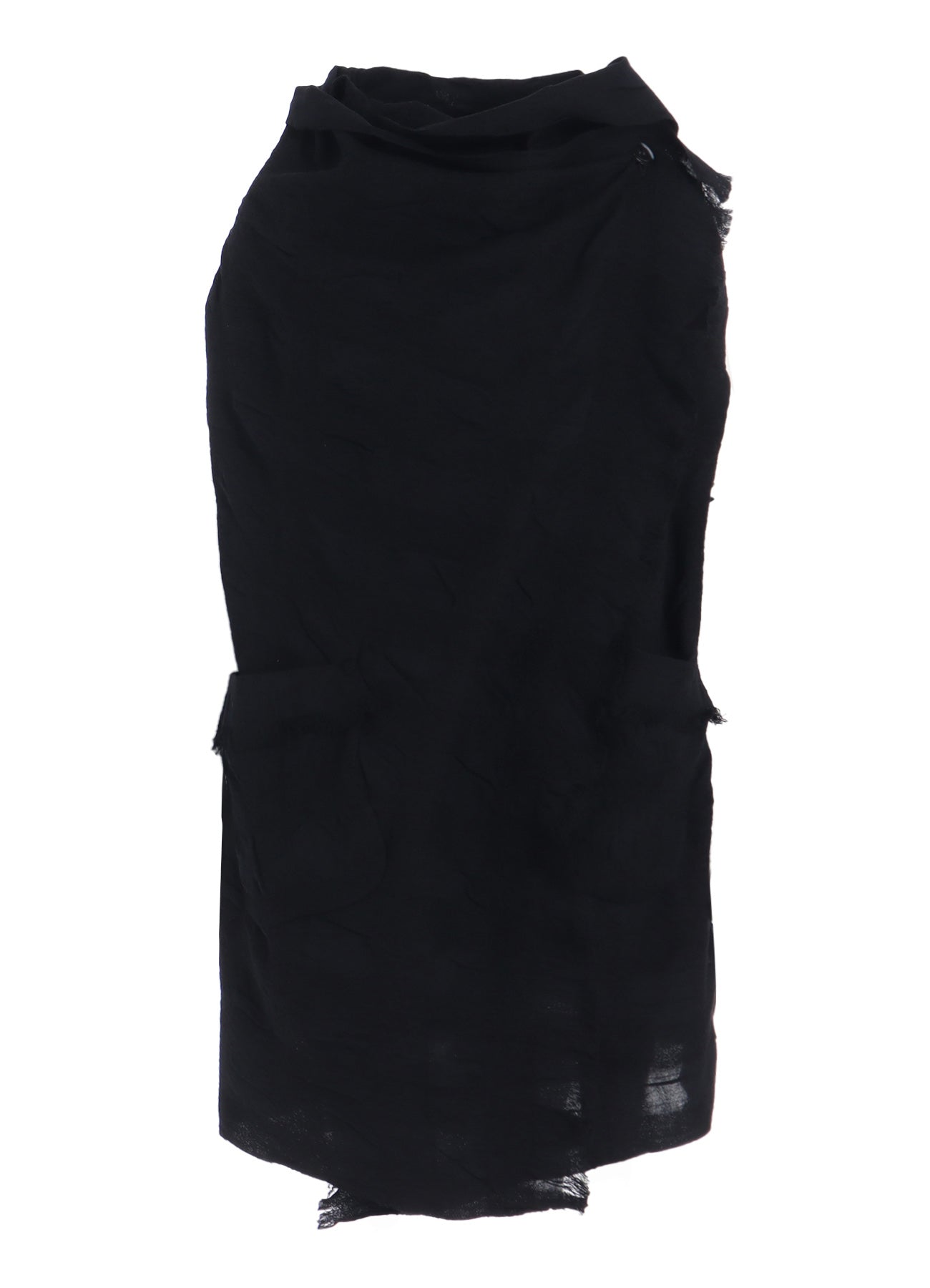 COTTON WOOL SHIRRING SHAWL VEST