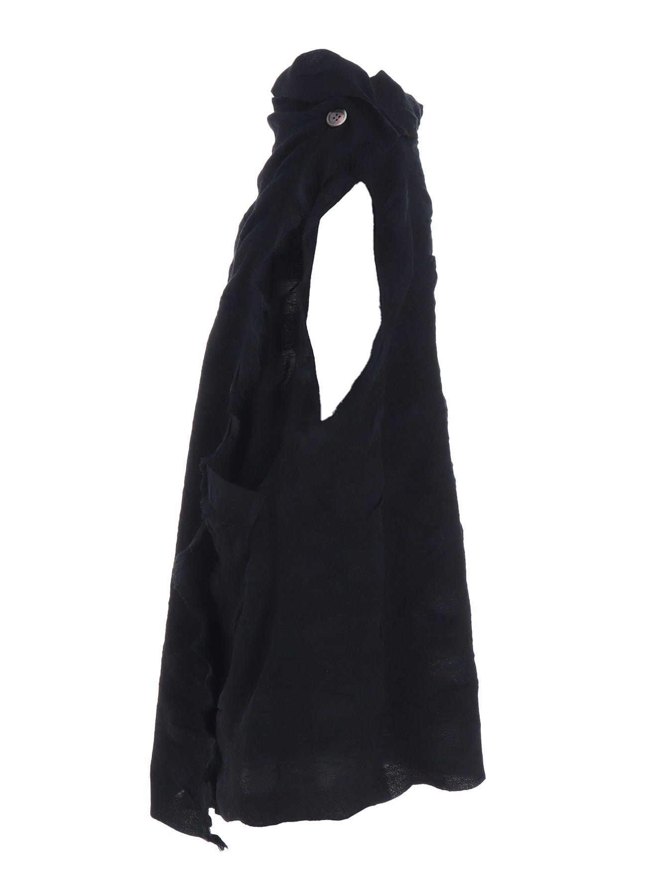 COTTON WOOL SHIRRING SHAWL VEST