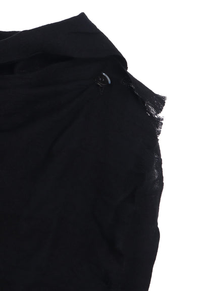 COTTON WOOL SHIRRING SHAWL VEST