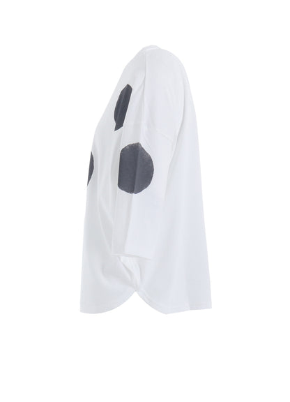 COTTON JERSEY DOT PRINT 3/4 SLEEVE SHIRT