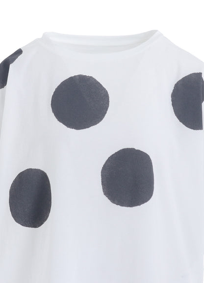 COTTON JERSEY DOT PRINT 3/4 SLEEVE SHIRT