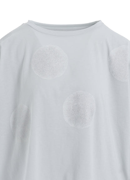 COTTON JERSEY DOT PRINT 3/4 SLEEVE SHIRT