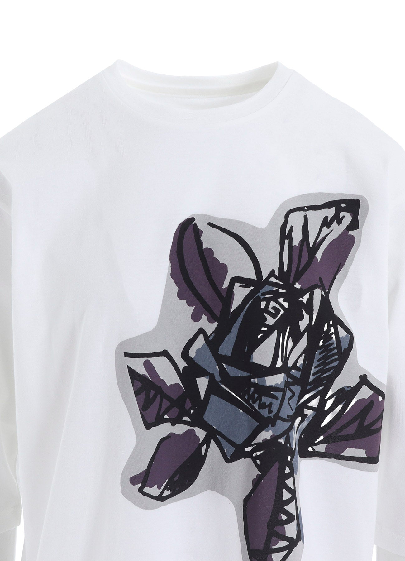 SOFT COTTON JERSEY WILD FLOWER PRINT 3/4 SLEEVE SHIRT